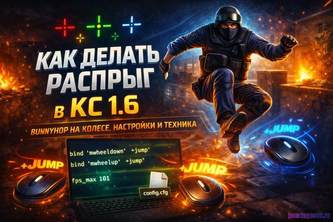 Как делать распрыг в CS 1.6: bunnyhop на колесе, техника, настройки и ошибки