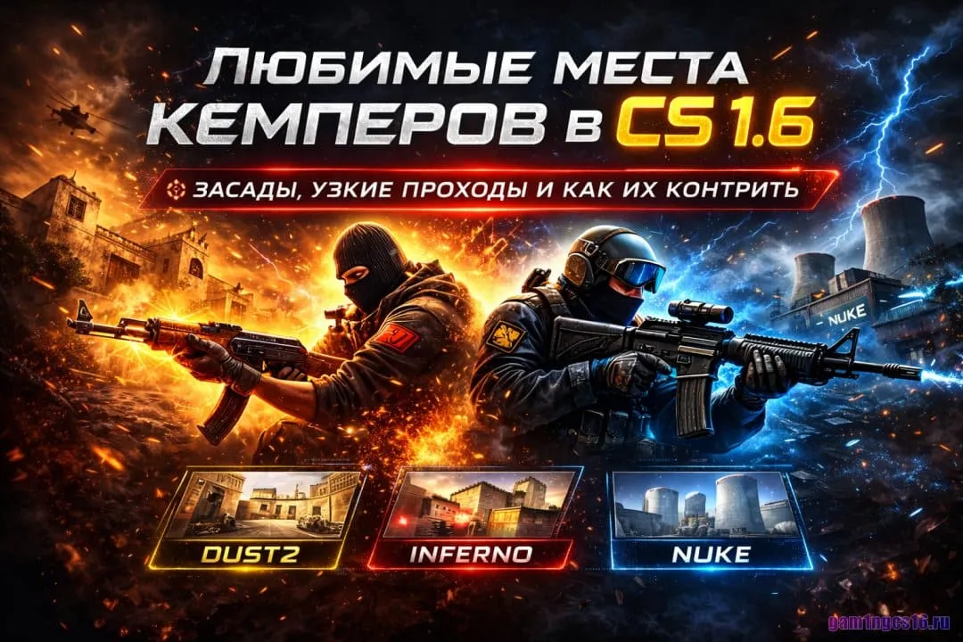 Любимые места кемперов в CS 1.6 — лучшие позиции и как их контрить